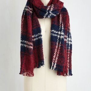 Cozy Modcloth Blanket Scarf red and blue